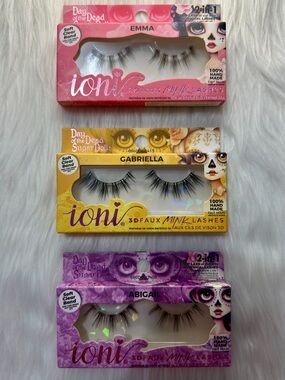 3x Ioni 3D Faux Mink Wispy Strip Lashes